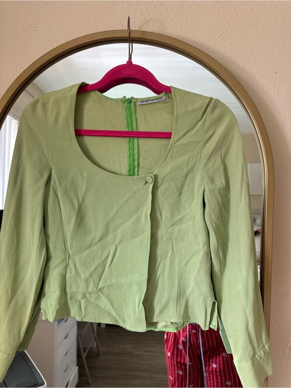 Emporio Armani Pale Lime Round-Neck Women's Blouse